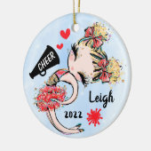 かわいい赤チアリーダー女の子オーナメントブロンド髪 セラミックオーナメント (左)