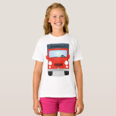 かわいい赤トラックのイラスト Tシャツ (正面フル)