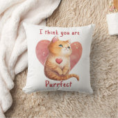 かわいい赤ネコ愛パンおもしろいバレンタイン クッション (ブランケット)