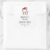 かわいい赤ハットチーズにハッピーカウズ スクエアシール (バッグ)