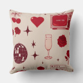 かわいい赤バレンタインデー クッション (裏面)