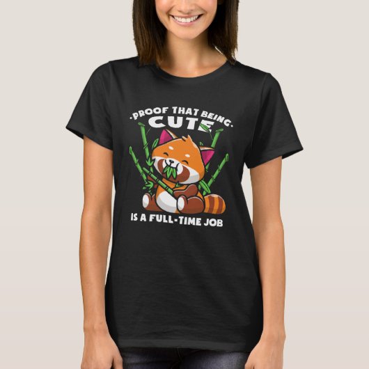 かわいい赤パンダ子供 Tシャツ (正面)