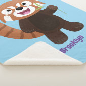 かわいい赤パンダ漫画イラストレーション シェルパブランケット (3/4)