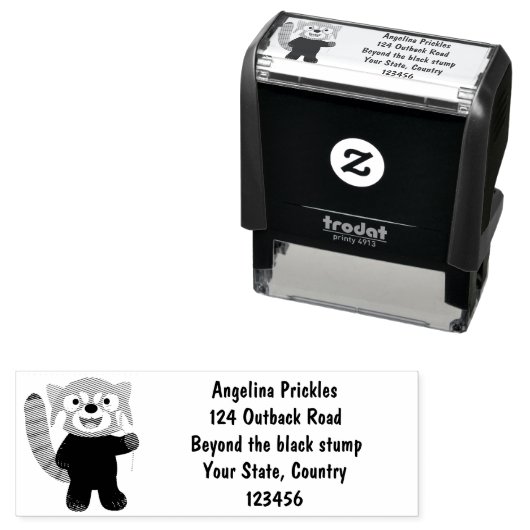 かわいい赤パンダ漫画イラストレーション セルフインキングスタンプ (インサイチュ)