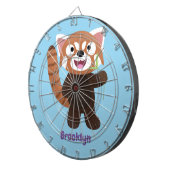 かわいい赤パンダ漫画イラストレーション ダーツボード (正面右)