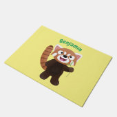 かわいい赤パンダ漫画イラストレーション ドアマット (アングル)