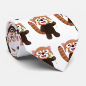 かわいい赤パンダ漫画イラストレーション ネクタイ (ロール)