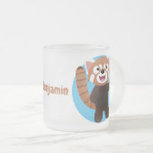 かわいい赤パンダ漫画イラストレーション フロストグラスマグカップ (正面右)