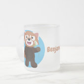 かわいい赤パンダ漫画イラストレーション フロストグラスマグカップ (正面左)