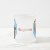 かわいい赤パンダ漫画イラストレーション フロストグラスマグカップ (中央)