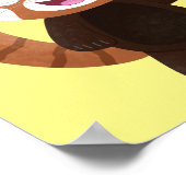 かわいい赤パンダ漫画イラストレーション ポスター (角)