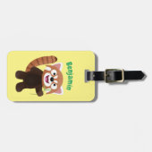 かわいい赤パンダ漫画イラストレーション ラゲッジタグ (正面横)