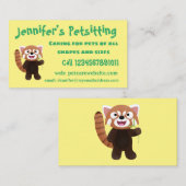 かわいい赤パンダ漫画イラストレーション 名刺 (正面/裏面)