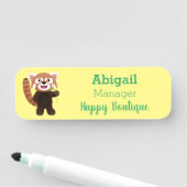 かわいい赤パンダ漫画イラストレーション 名札 (インサイチュ)