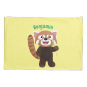 かわいい赤パンダ漫画イラストレーション 枕カバー (裏面)