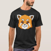 かわいい赤パンダ絶滅危惧種のアカネコクマ野生動物 Tシャツ (正面)