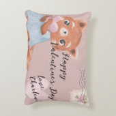 かわいい赤パンダ郵便バレンタインデー アクセントクッション (裏面(縦))