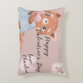 かわいい赤パンダ郵便バレンタインデー アクセントクッション (正面(垂直))