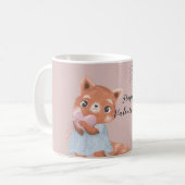 かわいい赤パンダ郵便バレンタインデー コーヒーマグカップ (正面左)