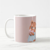 かわいい赤パンダ郵便バレンタインデー コーヒーマグカップ (左)