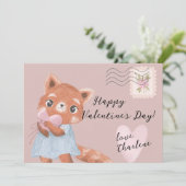 かわいい赤パンダ郵便バレンタインデー シーズンカード (スタンド正面)