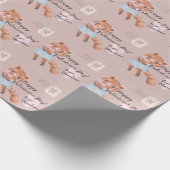 かわいい赤パンダ郵便バレンタインデー ラッピングペーパー (角)