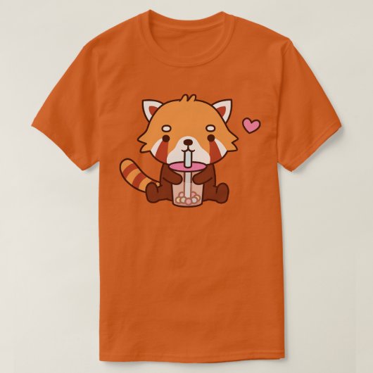 かわいい赤パンダ飲みバブルティー1 Tシャツ (デザイン正面)