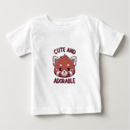かわいい赤パンダ ベビーTシャツ