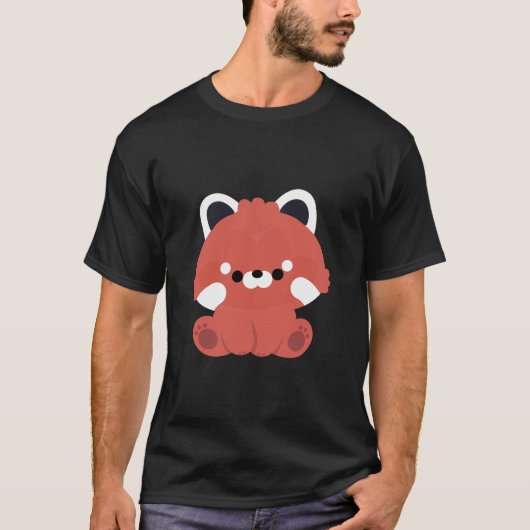 かわいい赤パンダ Tシャツ (正面)