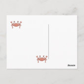 かわいい赤ビーチカニ漫画キャラクターデザイン ポストカード (裏面)