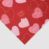 かわいい赤ピンクのキャンディーメッセージバレンタインデー 薄葉紙 (詳細)