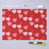 かわいい赤ピンクのキャンディーメッセージバレンタインデー 薄葉紙 (クラフト)