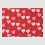 かわいい赤ピンクのキャンディーメッセージバレンタインデー 薄葉紙 (正面)