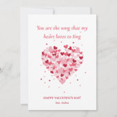 かわいい赤ピンクのハートの写真 バレンタインデー シーズンカード (正面)