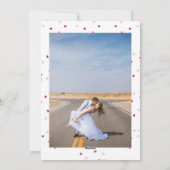 かわいい赤ピンクのハートの写真 バレンタインデー シーズンカード (裏面)