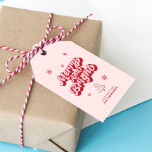 かわいい赤ピンクメリーと明るいクリスマス