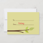 かわいい赤フクロウ教室バレンタイン子供へ交換 招待状 (裏面)