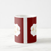 かわいい赤ブルゴーニュのクリスマスハッピーホリデー コーヒーマグカップ (中央)