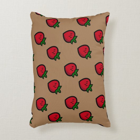 かわいい赤マンガベジタリアン アクセントクッション (正面(垂直))
