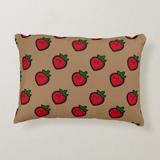 かわいい赤マンガベジタリアン アクセントクッション (裏面)