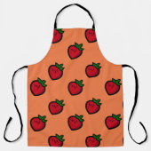 かわいい赤マンガベジタリアン エプロン (正面)