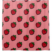 かわいい赤マンガベジタリアン シャワーカーテン (正面)