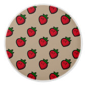 かわいい赤マンガベジタリアン セラミックノブ (正面)