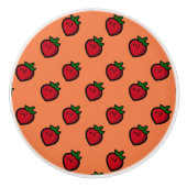 かわいい赤マンガベジタリアン セラミックノブ (正面)