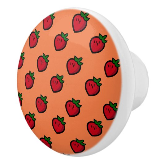 かわいい赤マンガベジタリアン セラミックノブ (右)