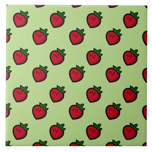 かわいい赤マンガベジタリアン タイル (正面)