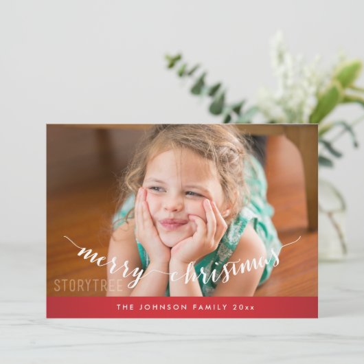 かわいい赤メリークリスマスカード シーズンカード (スタンド正面)