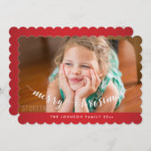 かわいい赤メリークリスマスカード シーズンカード (正面/裏面)