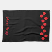 かわいい赤メリー球オーナメントクリスマス キッチンタオル (横)