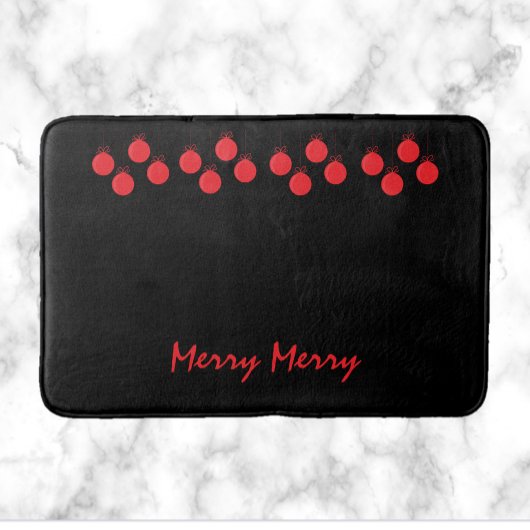 かわいい赤メリー球オーナメントクリスマス バスマット